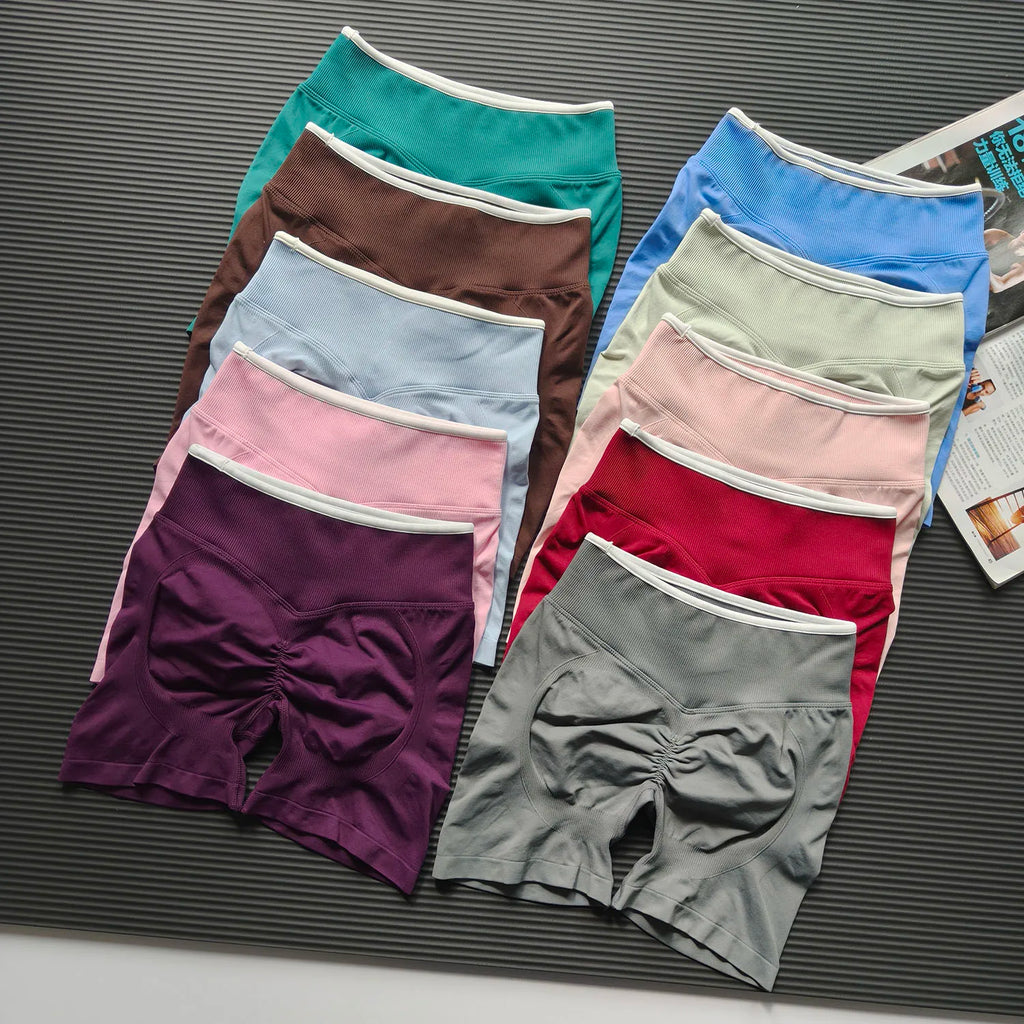 Contrast colour Seamless Breathable Shorts