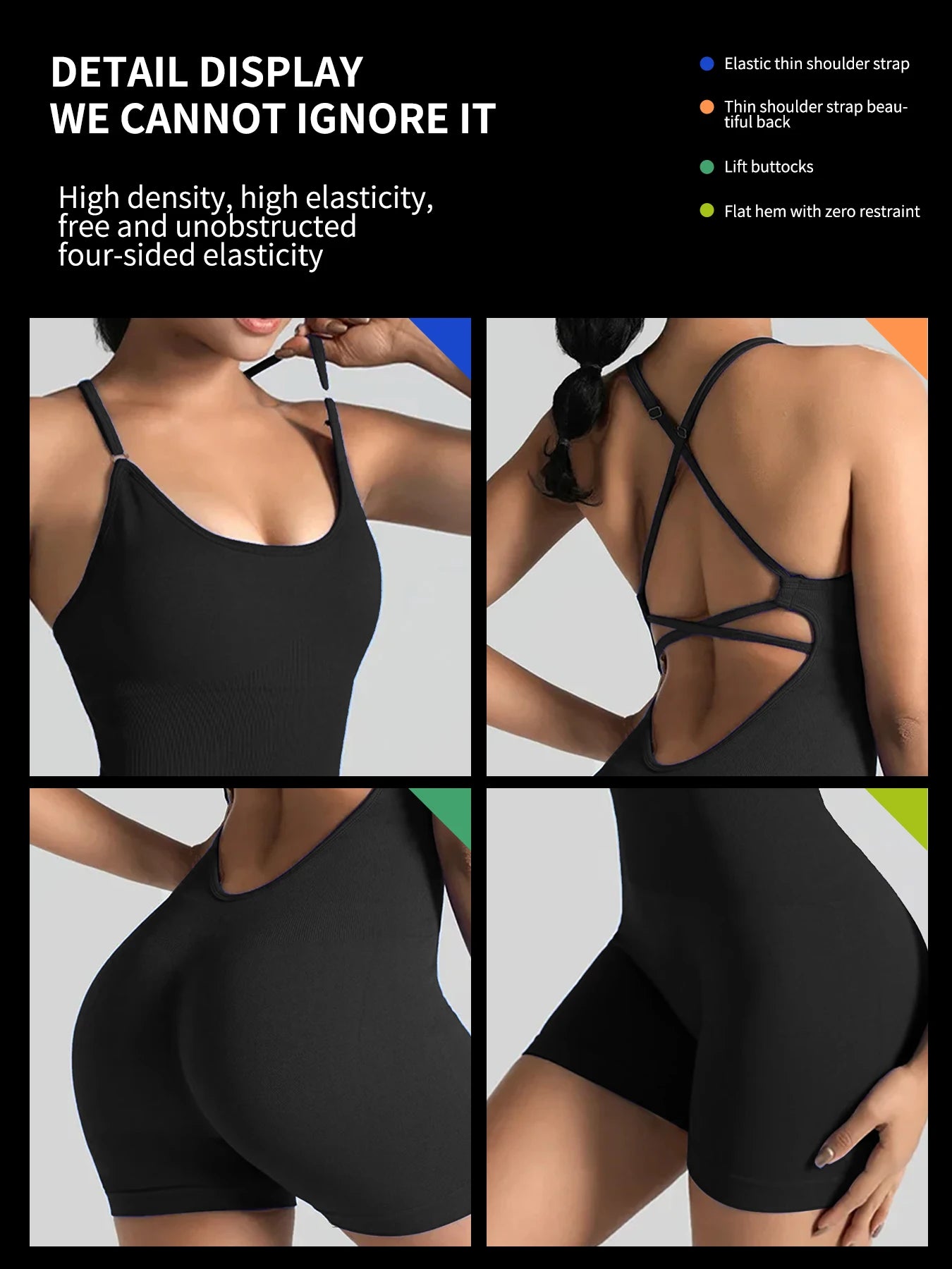 One-Piece  Open Back Yoga Jumpsuit