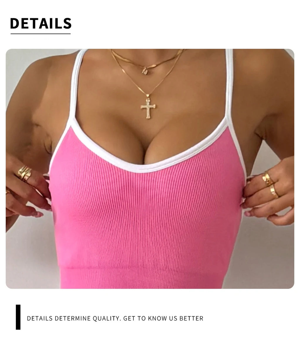 Seamless Spaghetti Strap Padded Yoga One Piece Suit