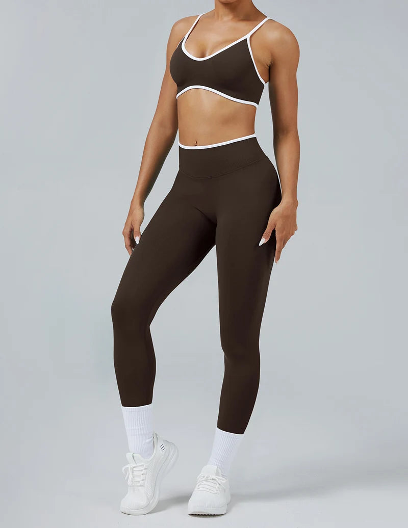 White Detail Legging and Sports Bra