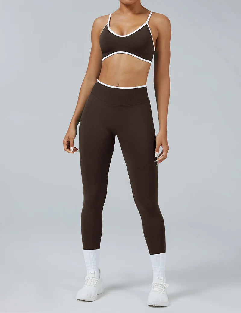 White Detail Legging and Sports Bra