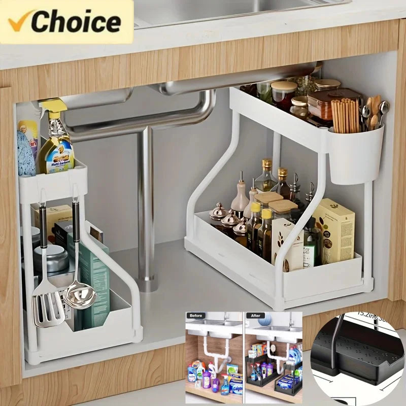Two-Tier Pull-Out Under Sink Organizer