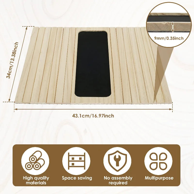 Natural Wood Sofa Armrest Tray