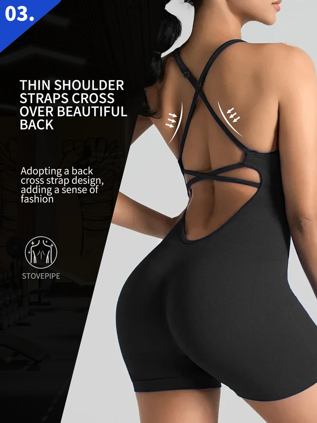 One-Piece  Open Back Yoga Jumpsuit
