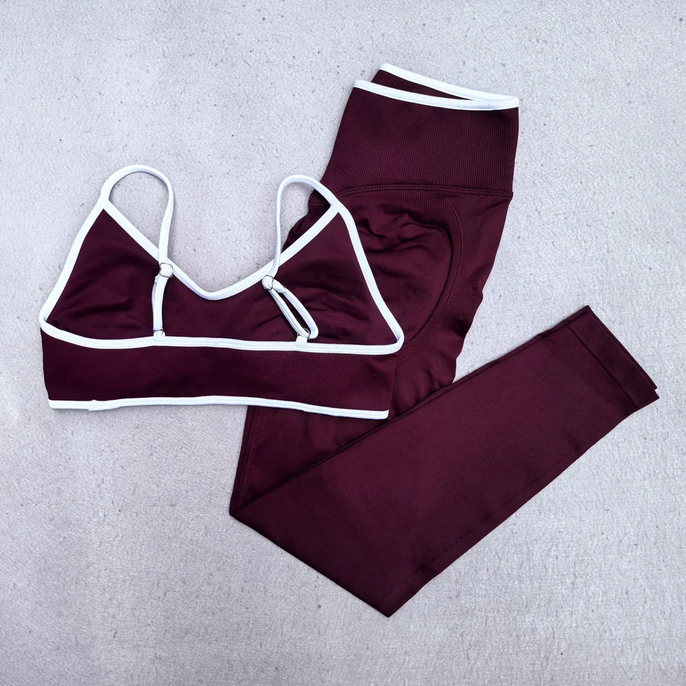 White Detail Legging and Sports Bra