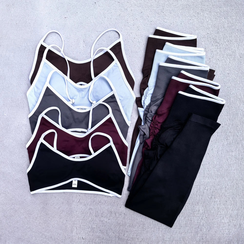White Detail Legging and Sports Bra