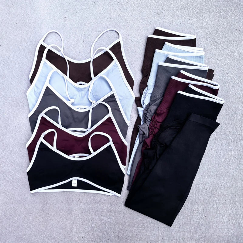 White Detail Legging and Sports Bra