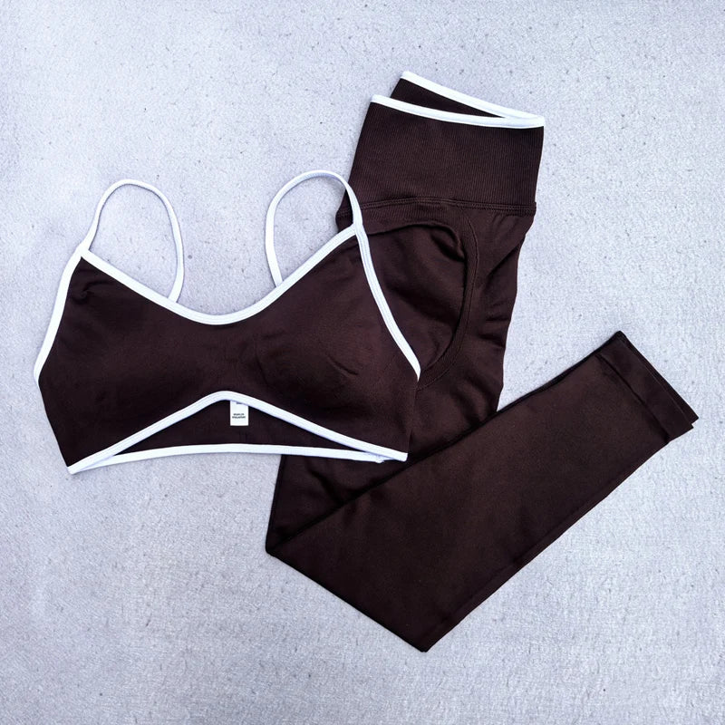 White Detail Legging and Sports Bra
