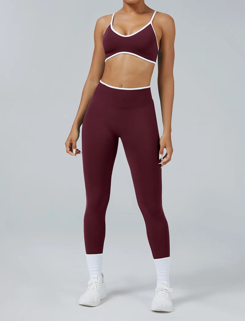 White Detail Legging and Sports Bra