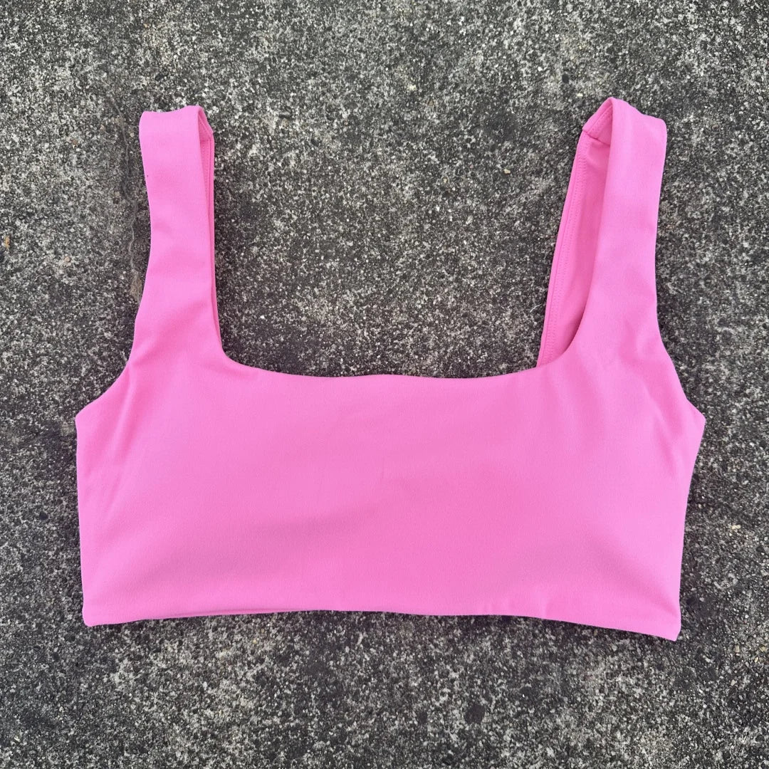 Square Collar Sport Bra Top 