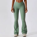 Front V Waist High Waisted Flare Leggings