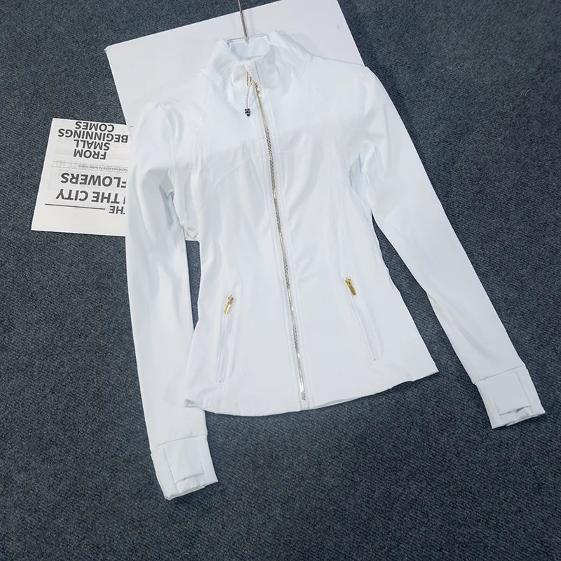Gold Zipper Women's Fitness Jacket