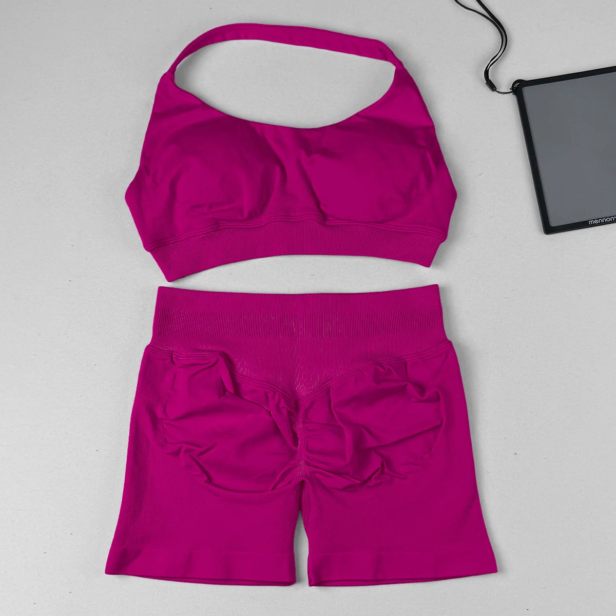 Two Piece Scrunch Shorts and High Support Sports Bra Set  