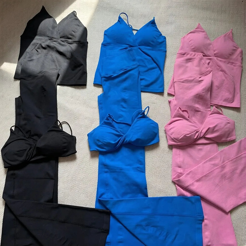 Two Piece Wide leg Flared Pants Set