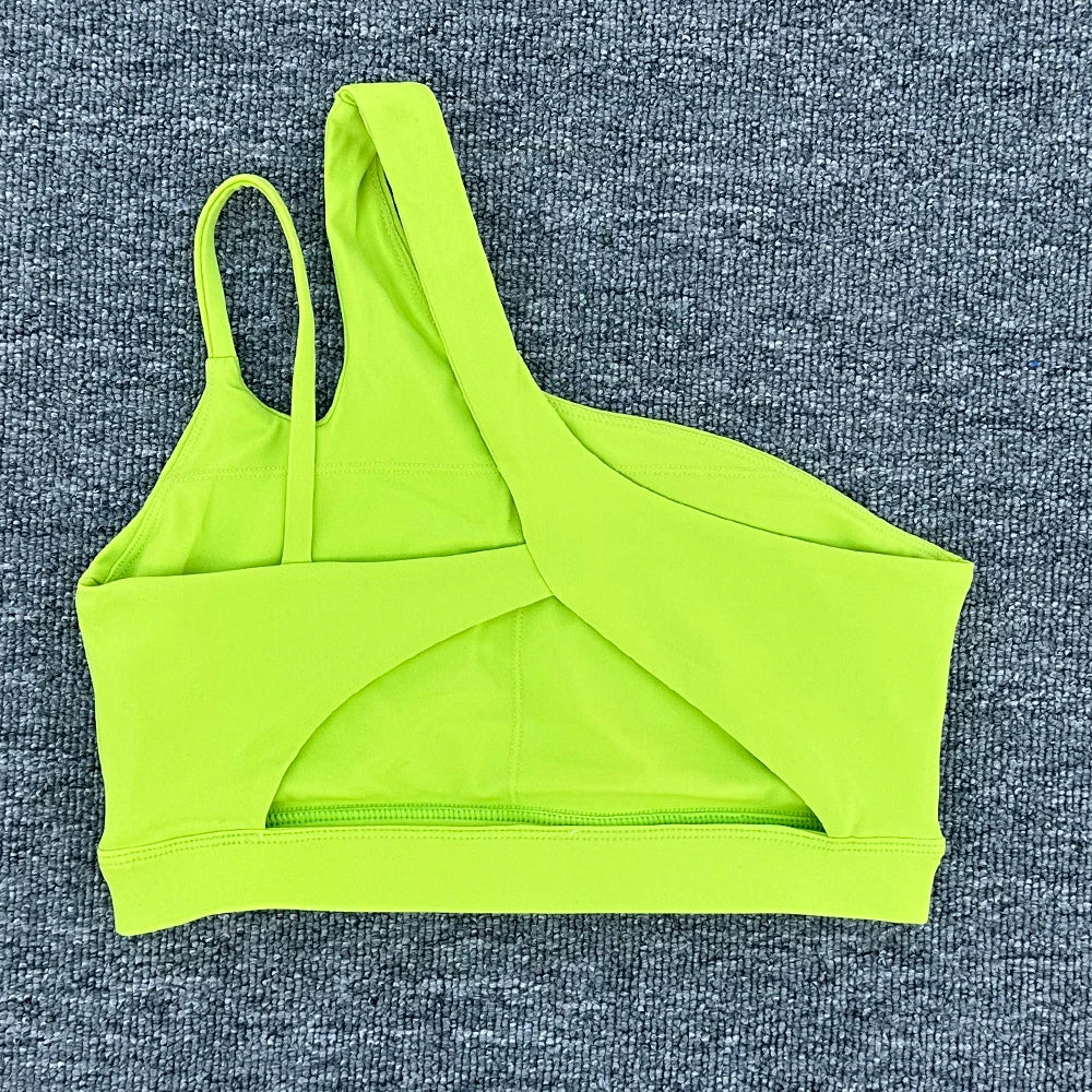 Off Shoulder Strap Sports Bra 