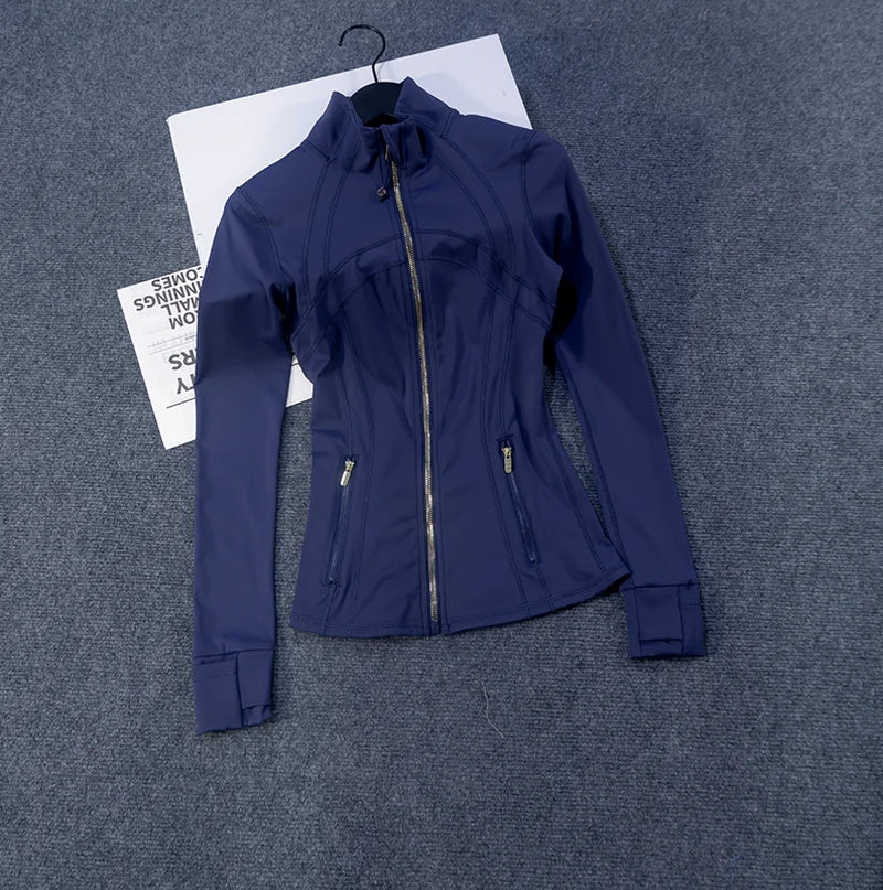 Gold Zipper Women's Fitness Jacket