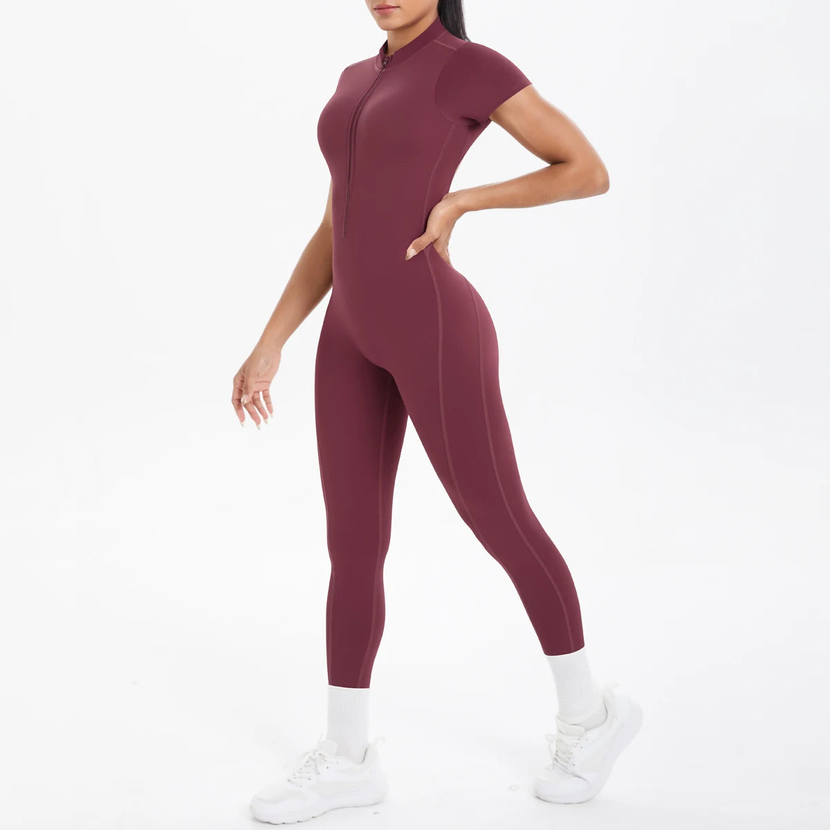 One Piece Short Sleeved Backless Jumpsuit
