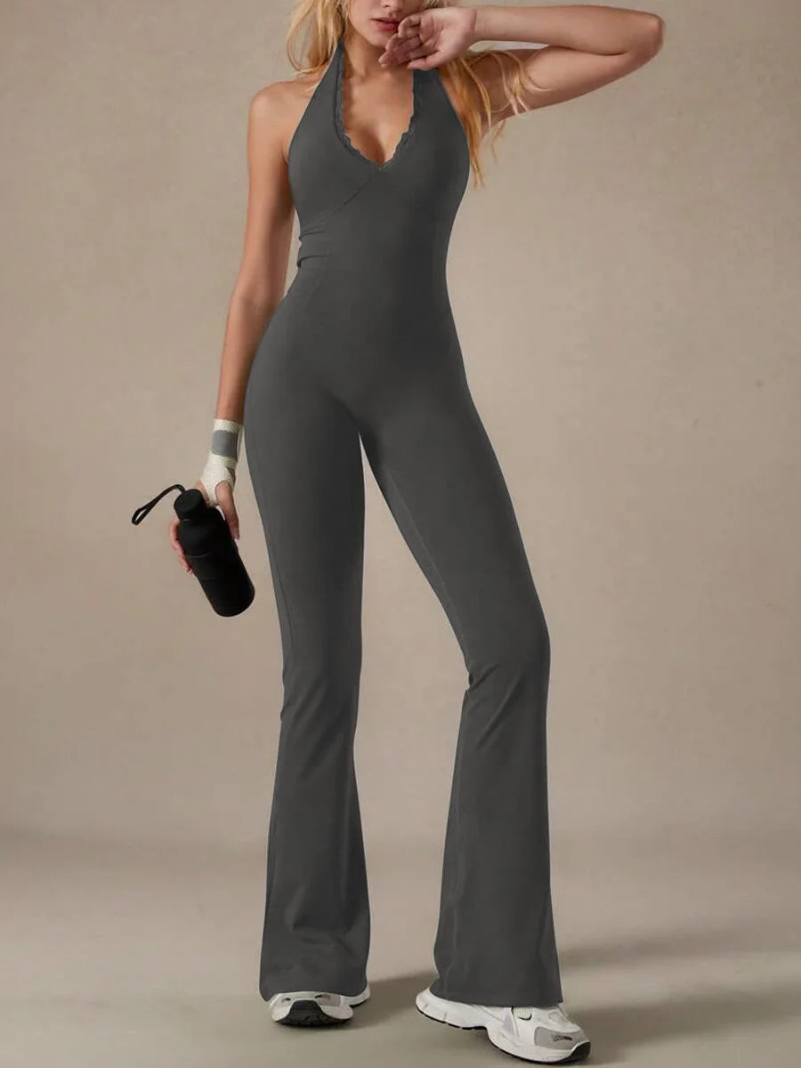 Lace Collar Halter Bodysuit
