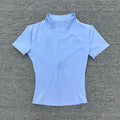 Short Sleeve Zip Up Fitness Jacket