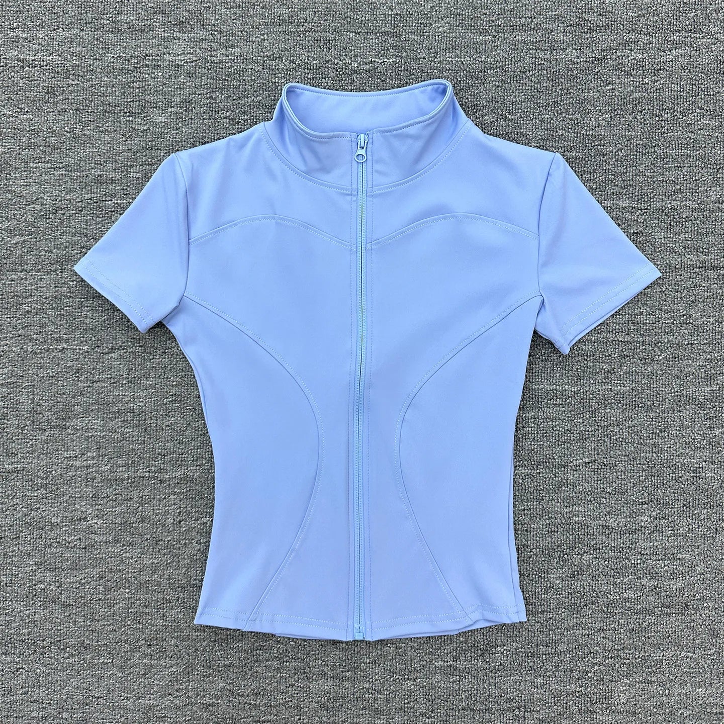 Short Sleeve Zip Up Fitness Jacket