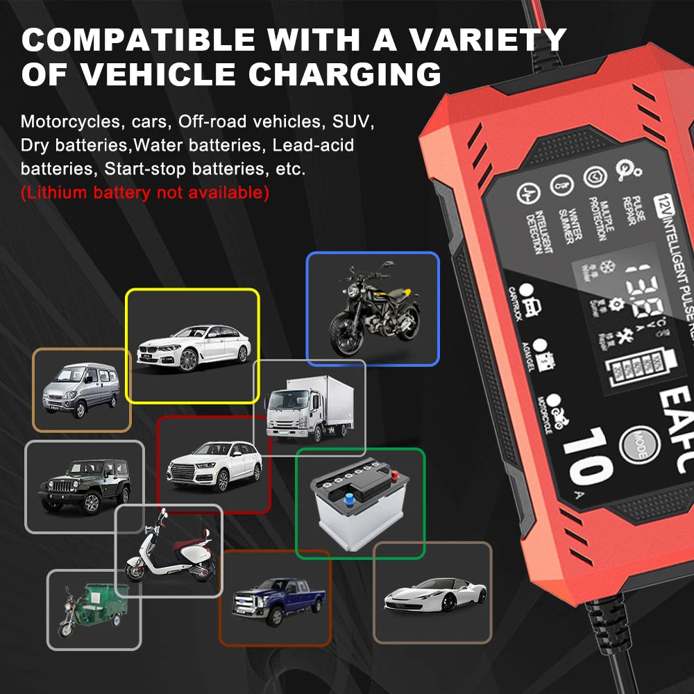 Smart LCD Car Battery Charger
