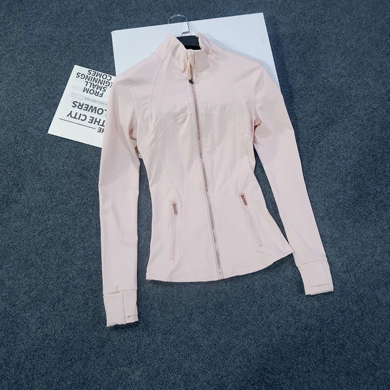 Gold Zipper Women's Fitness Jacket
