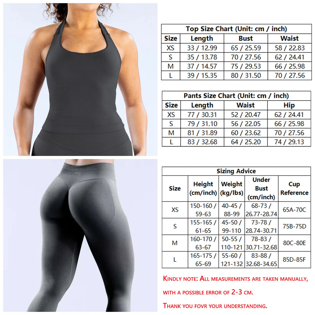 Two Piece Leggings and Longline Halter Bras Set