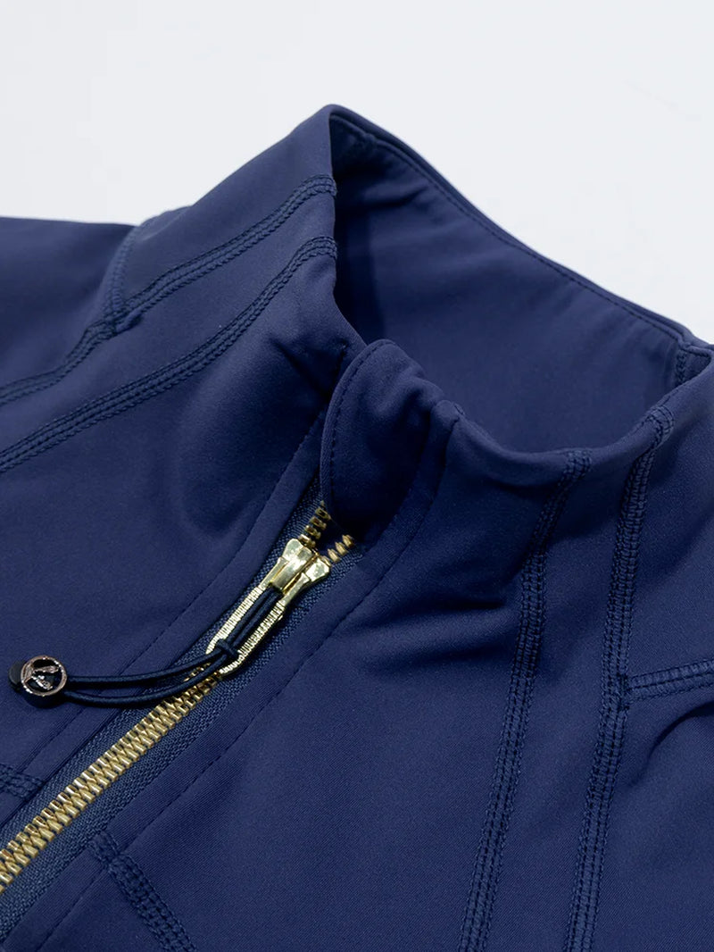 Gold Zipper Women's Fitness Jacket
