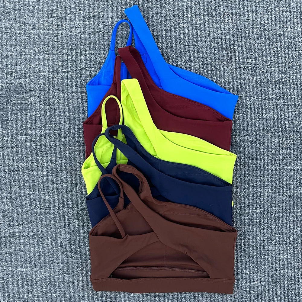 Off Shoulder Strap Sports Bra 