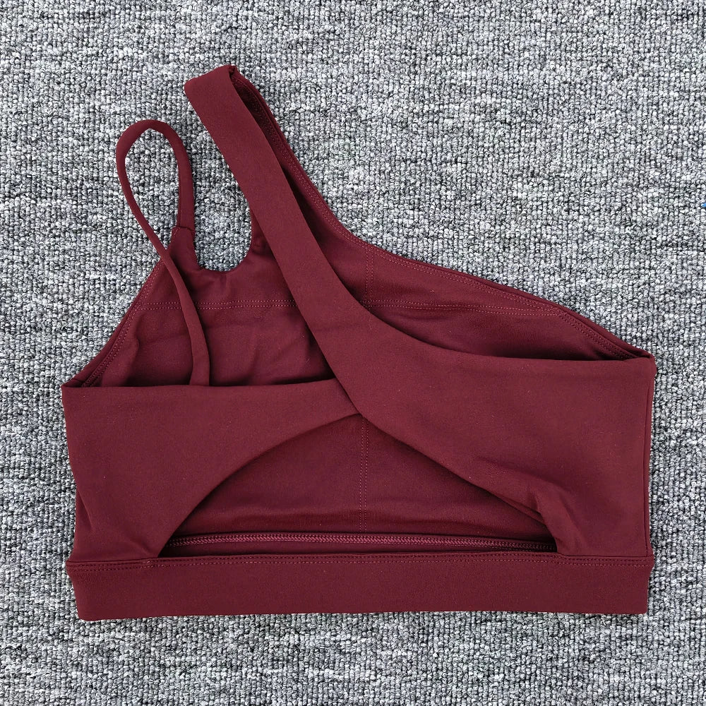 Off Shoulder Strap Sports Bra 