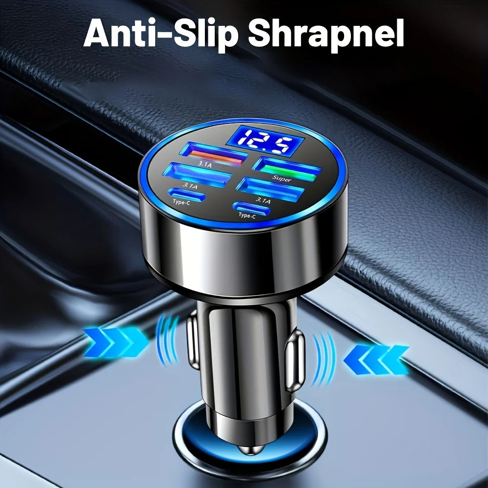 Six-in-One Digital Car Charger
