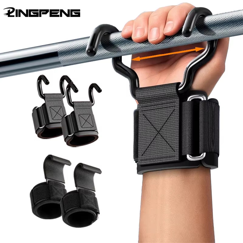 Weight Lifting Wrist Wraps with Hook Grips 