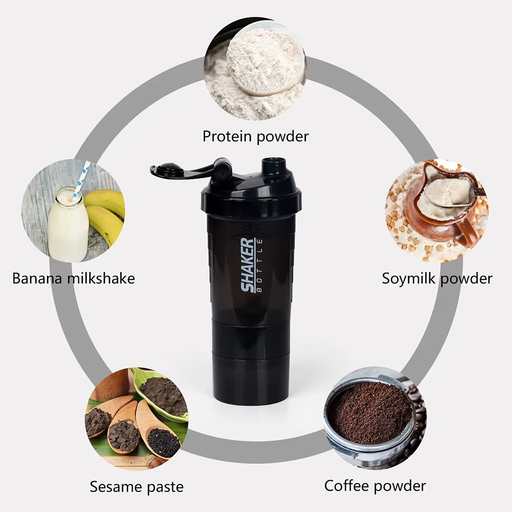 Triple Compartment  Protein Shaker Cup