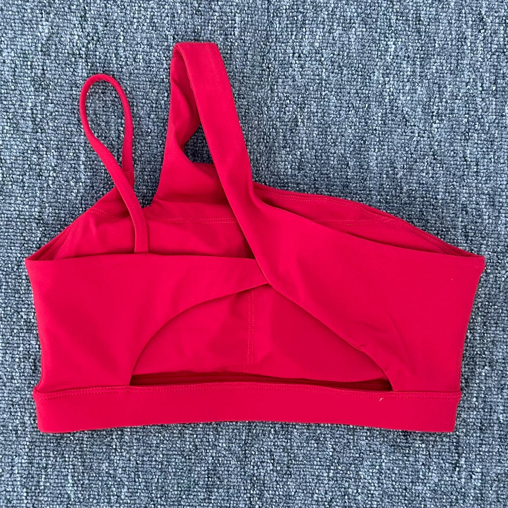 Off Shoulder Strap Sports Bra 
