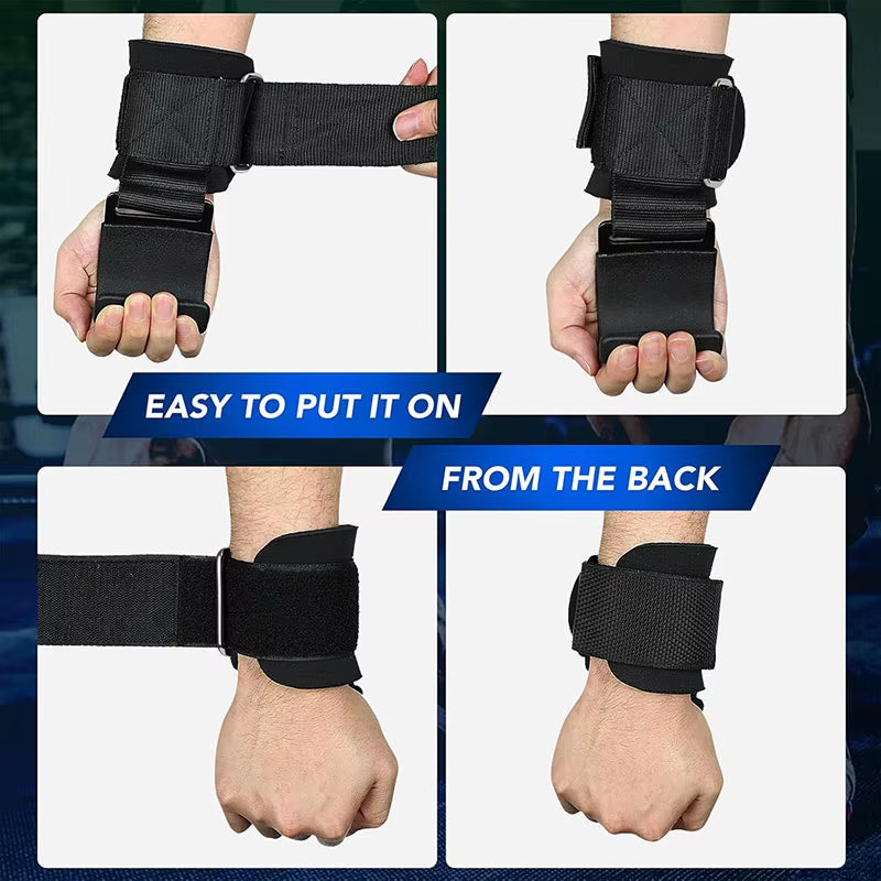 Weight Lifting Wrist Wraps with Hook Grips 