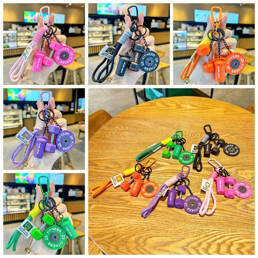 Dopamine Barbell Simulation Detachable Plates Keychain  